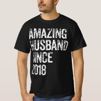 Amazing Husband Since 2018 4 Year Wedding Annivers T-Shirt