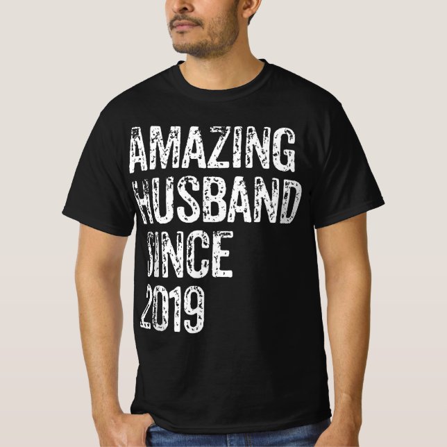 Amazing Husband Since 2019 3 Year Wedding Annivers T-Shirt (Vorderseite)