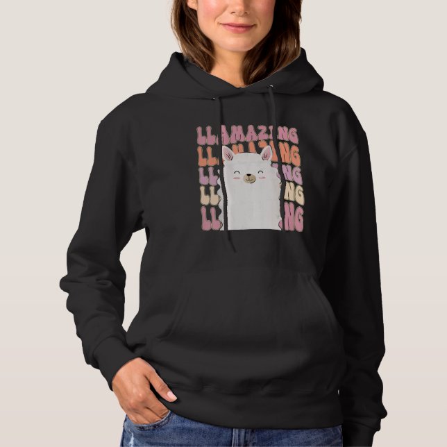 Amazing Llama Llamazing  Retro Llama Hoodie (Vorderseite)