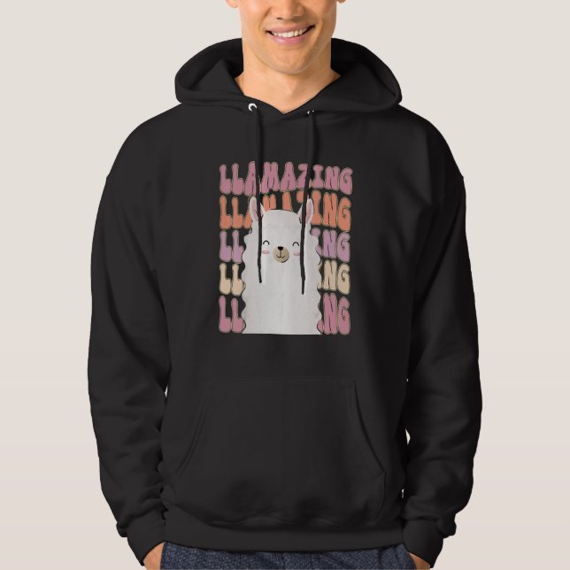 Amazing Llama Llamazing  Retro Llama Hoodie (Vorderseite)