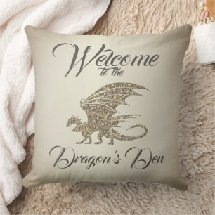 Amazing Mosaic Dragon Golden Welcome Kissen