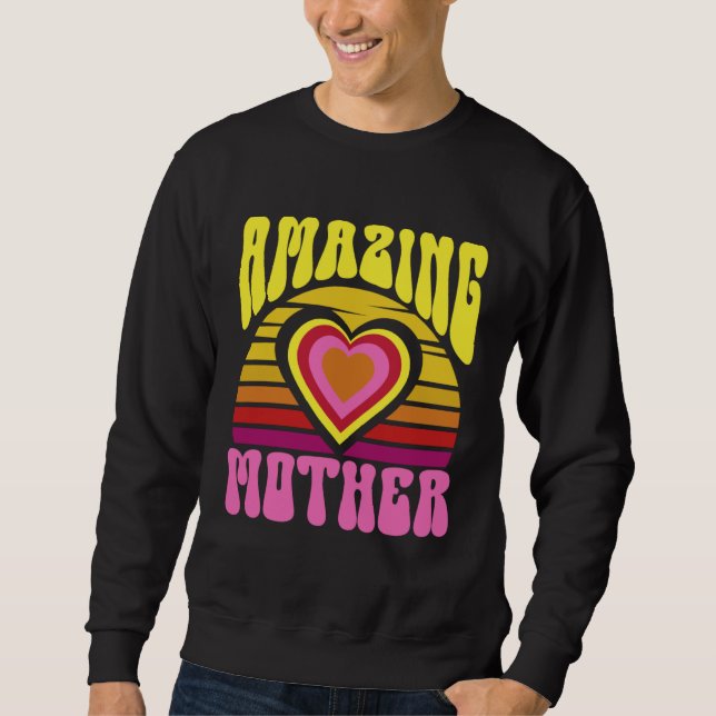 Amazing Mother Cute Sunset Hearts Mother s Day Ret Sweatshirt (Vorderseite)