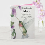 Amazing Mother Happy Birthday Sweet Hummingbird Karte<br><div class="desc">Celebrate the birthday of your amazing mom with an elegant hummingbird design on a charming greeting card. Created from my original watercolour painting, the lovely little bird and flower image will brighten the day for birdwatchers, gardeners and nature lovers. Your mother will love the pastel colours of cream, pink and...</div>