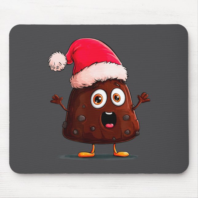 Amazing Pudding Look With Christmas Hat  Mousepad (Vorne)