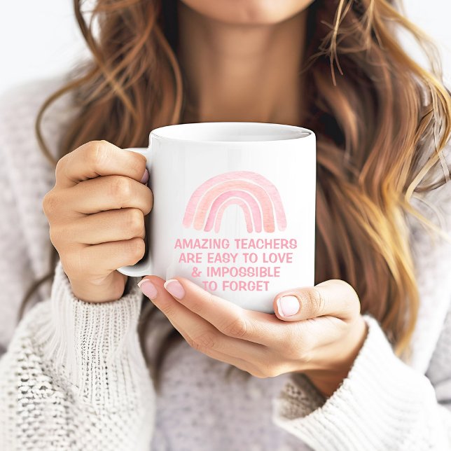 Amazing Teachers are Easy to Love Pink Rainbow Kaffeetasse (Von Creator hochgeladen)