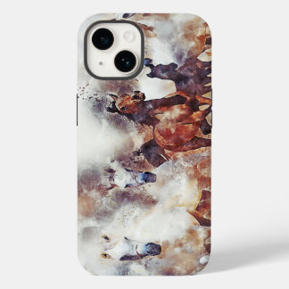 Amazing white and bay horses in a gallop Case-Mate iPhone 14 hülle
