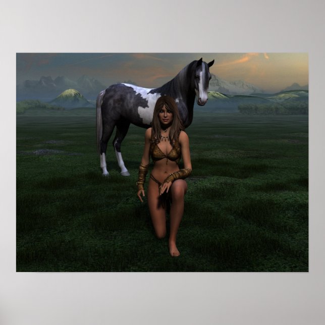 Amazon Lady & Horse Poster (Vorne)