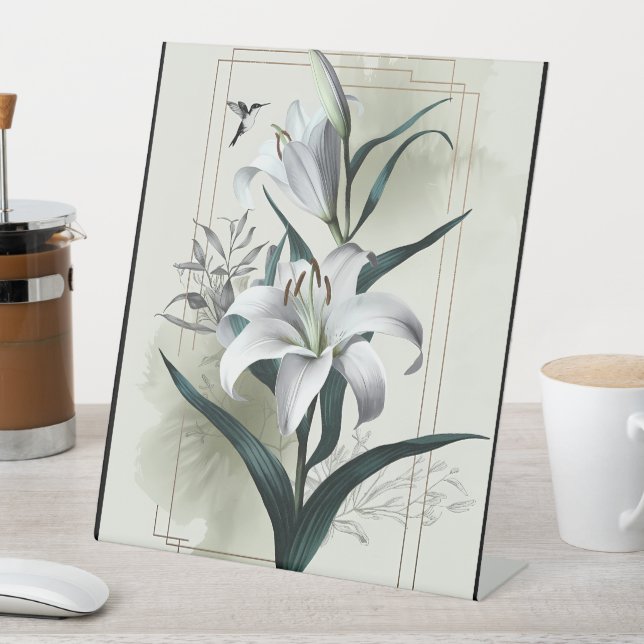 Amazon Lily Art - Gold & Scandi Style Sockelschild (In Situ)