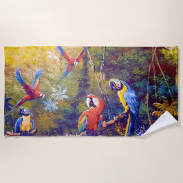 Amazon Rainforest Parrot Jungle Strandtuch