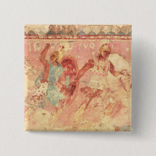 Amazonas, die einen griechischen Krieger kämpfen Button