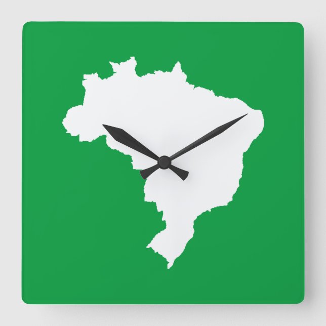 Amazonas grünes Festival Brasilien in Emporio Moff Quadratische Wanduhr (Vorderseite)