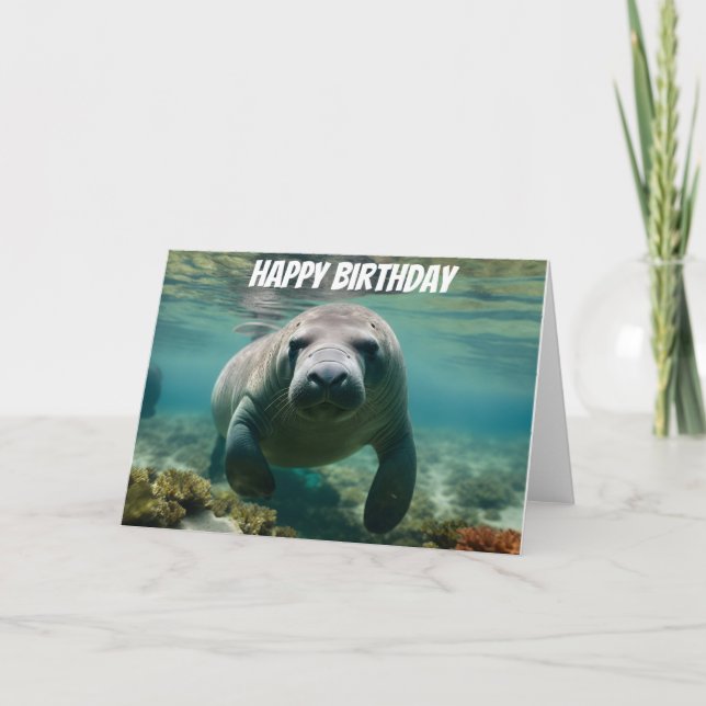 Amazonas Manatee schwimmen über dem Riff Amazonas Karte (Vorderseite)