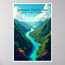 Amazonas-Regenwaldposter Brasilien Peru Kolumbien Poster