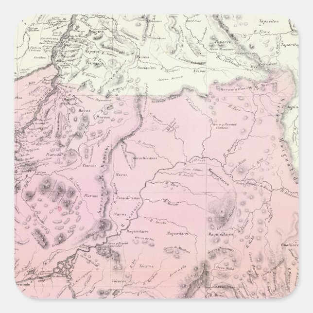 Amazonas, Venezuela Quadratischer Aufkleber (Vorderseite)