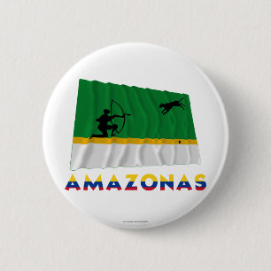 Amazonas wellenartig bewegende Flagge mit Namen Button
