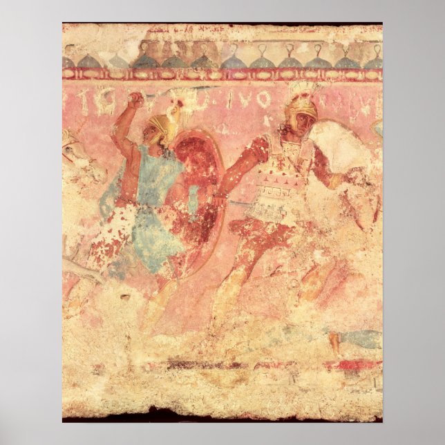 Amazonen kämpfen gegen einen griechischen Krieger Poster (Vorne)