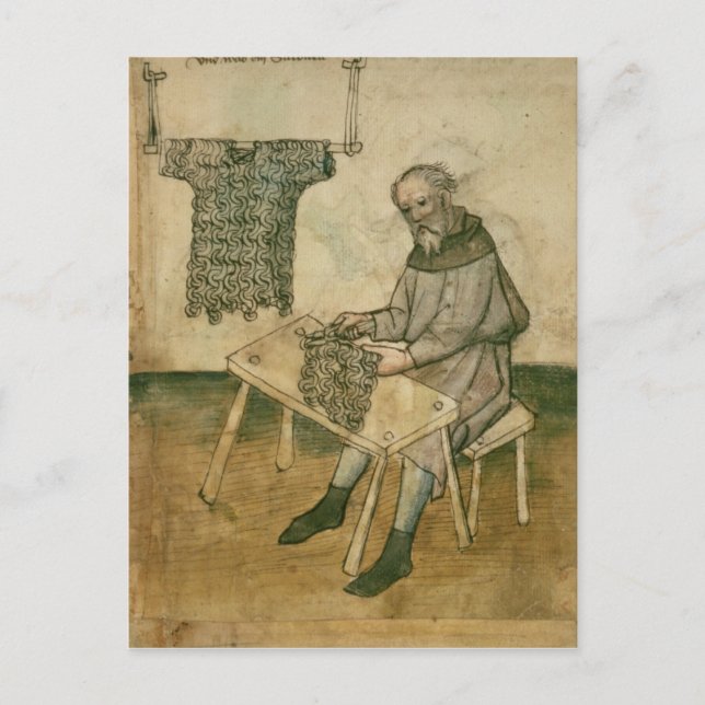 Amb 3172 Armorer Making a Hauberk Postkarte (Vorderseite)
