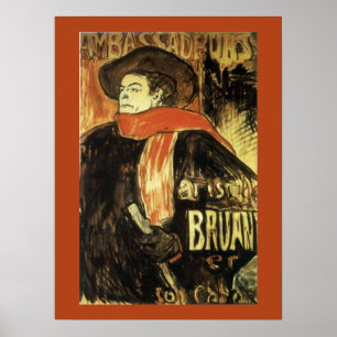 Ambassadeurs, Aristide Bruant von Toulouse Lautrec Poster