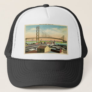 Ambassador Bridge Detroit, Michigan Vintage auf De Truckerkappe