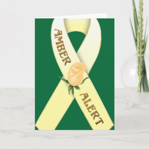 Amber Alert Ribbon Awareness Blank Grußkarte Karte