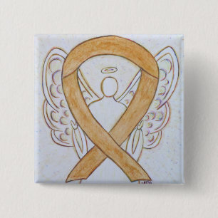 Amber Angel Awareness Ribbon Custom Art Buttone Button