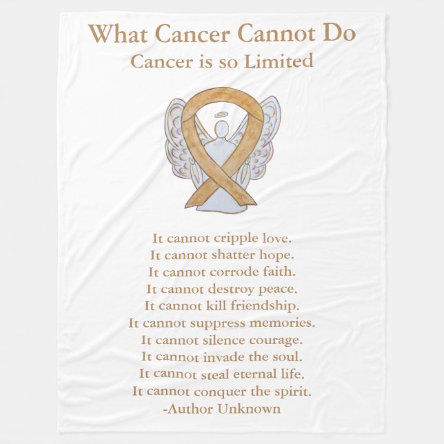 Amber Awareness Ribbon Cancer Angel Chemo Blanket Fleecedecke (Vorderseite)