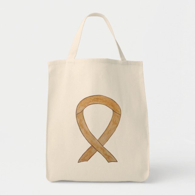 Amber Awareness Ribbon Custom Totbeutel Tragetasche (Vorne)