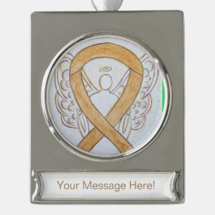 Amber Awareness Ribbon Engel Art Custom Ornament