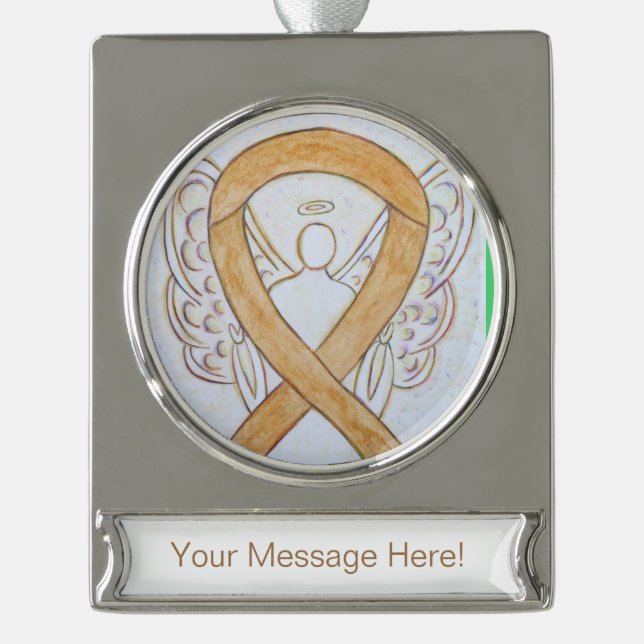 Amber Awareness Ribbon Engel Art Custom Ornament (Vorderseite)