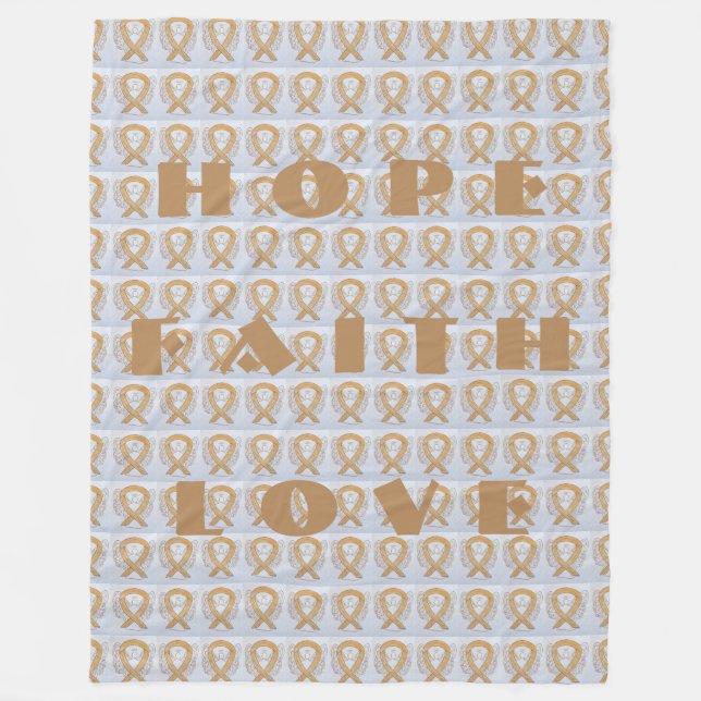 Amber Awareness Ribbon Engel Cancer Chemo Blanket Fleecedecke (Vorderseite)