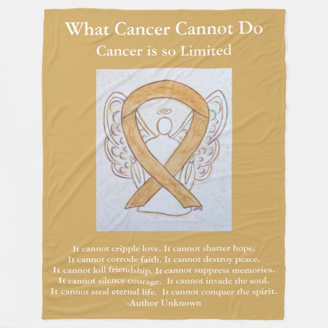 Amber Awareness Ribbon Engel Cancer Chemo Blanket Fleecedecke (Vorderseite)