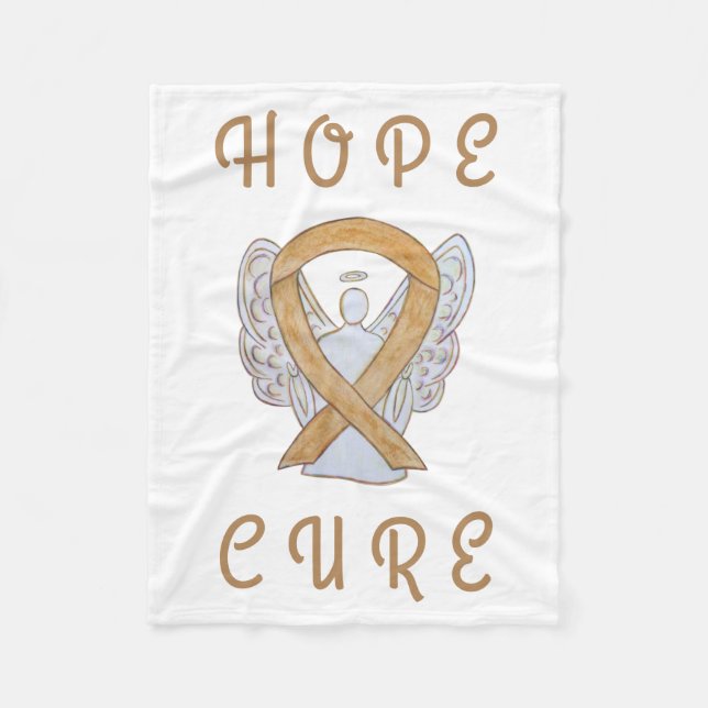 Amber Awareness Ribbon Engel Cancer Chemo Blanket Fleecedecke (Vorderseite)