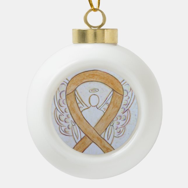 Amber Awareness Ribbon Guardian Angel Ornamente (Vorderseite)