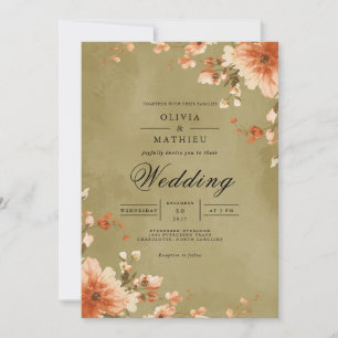 Amber Blossom Blüh Wedding Einladung