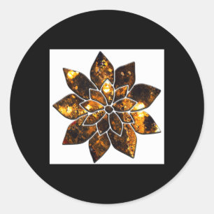 Amber Blume oder vielleicht ein Weihnachtsstern We Runder Aufkleber