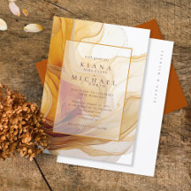 Amber Brandy Abstrakt Ink Wedding ID1089