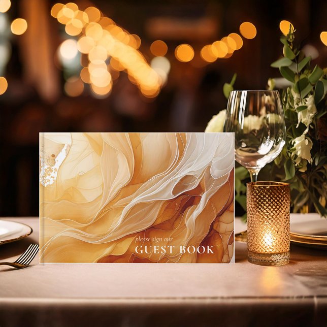 Amber Brandy Abstrakt Ink Wedding ID1089 Gästebuch (Von Creator hochgeladen)