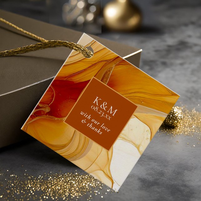 Amber Brandy Abstrakt Ink Wedding ID1089 Geschenkanhänger (Von Creator hochgeladen)