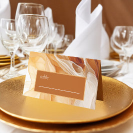 Amber Brandy Abstrakt Ink Wedding ID1089 Platzkarte