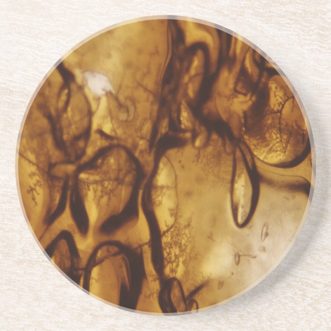 Amber Bubbles Sandstein Untersetzer (Vorne)