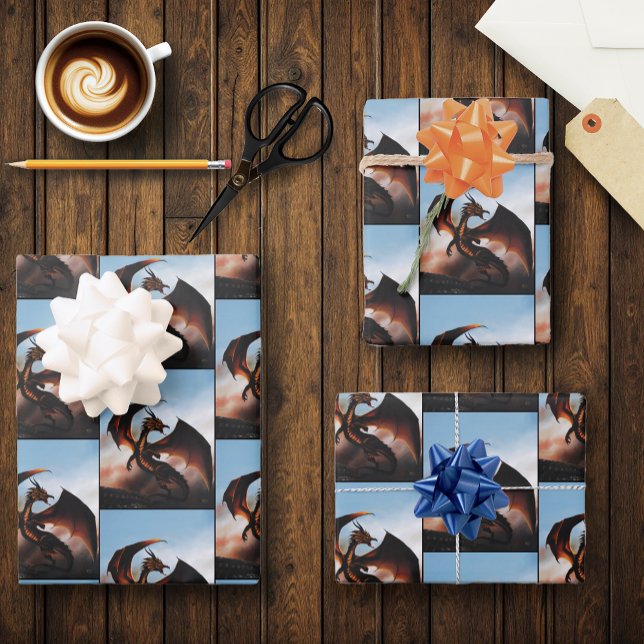 Amber Dragon Fantasy Geschenkpapier Set (Von Creator hochgeladen)