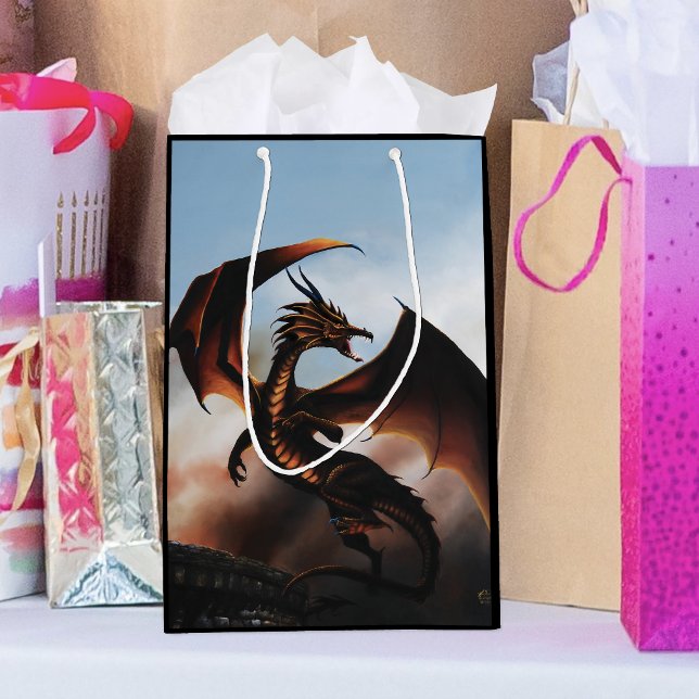 Amber Dragon Fantasy Mittlere Geschenktüte (Von Creator hochgeladen)