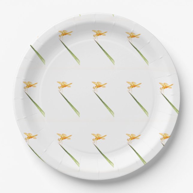 Amber-Flügel rund Pappteller (Vorderseite)