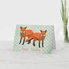 Amber Foxes Geburtstagskarte Karte