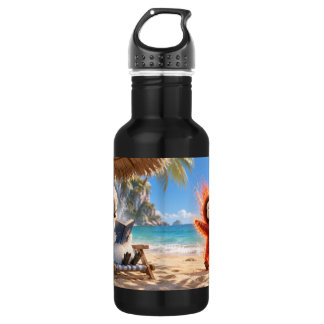 Amber & Frosty Tropical Beach Day Edelstahlflasche