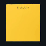 Amber gelb Schlicht Elegante Beruflich Moderne Notizblock<br><div class="desc">Einfaches, modernes, minimalistisches Design für Unternehmen. Diese Vorlage kann an alle beruflichen Beruf angepasst werden.</div>