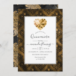 Amber Gemstone Quinceañera Einladung