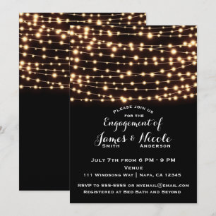 Amber Glow String Lights Rustikale Engagement Part Einladung