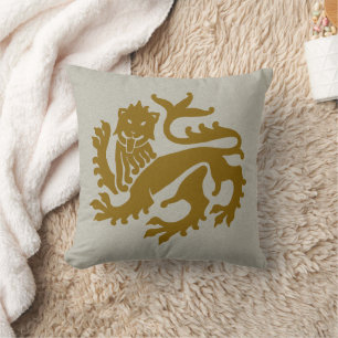 Amber Gothic Revival Lion Throw Kissen