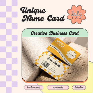 Amber Groovy Editable Business Card für Studio Visitenkarte